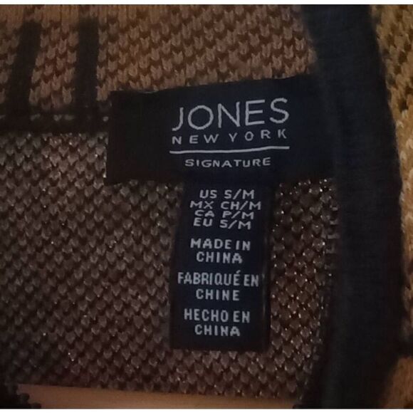 Jones New York zip front dolman sleeve jacket, yellow plaid size small medium - Picture 4 of 5